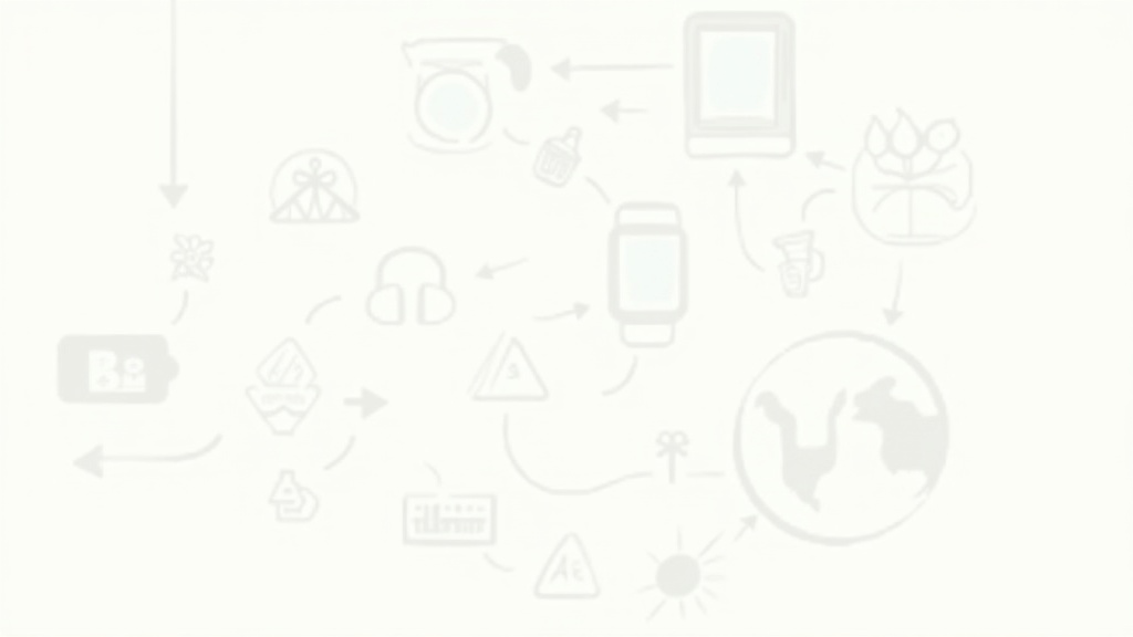 A collection of product icons connected by dotted lines, symbolizing online affiliate marketing choices