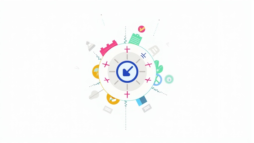 A colorful diagram or flowchart showing the components and benefits of market research for an online business.
