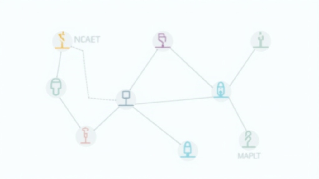 An organized board displaying icons and network lines to show high impact affiliates selecting process